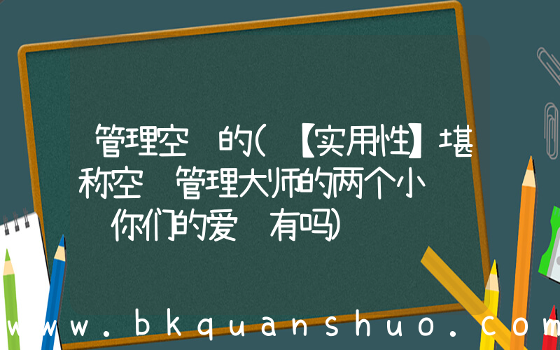 管理空间的(【实用性】堪称空间管理大师的两个小细节 你们的爱车有吗)